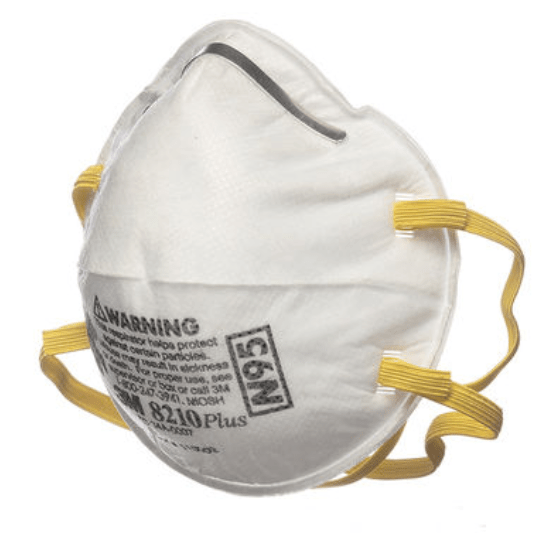 Imagen que muestra una mascarilla o cubrebocas de tipo N95.